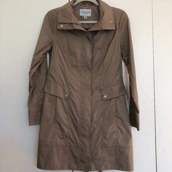Cole Haan Jackets & Blazers - Cole Haan Packable Trench Coat Rain Jacket with Detachable Hood